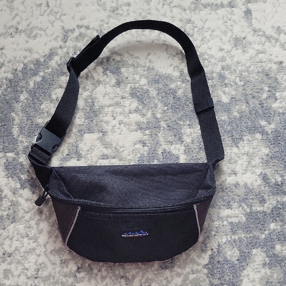Sleek Black Belt Bag with Adjustable Strap